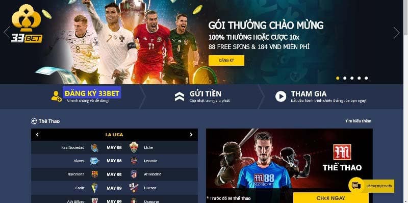 giao diện 33BET