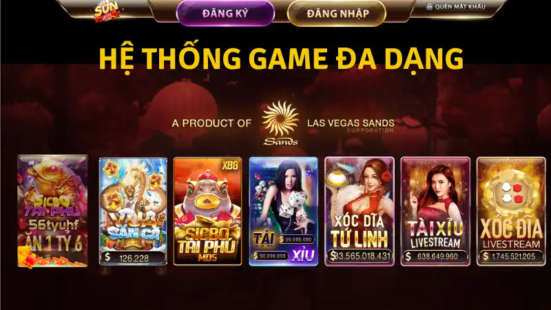 Hệ thống game đa dạng